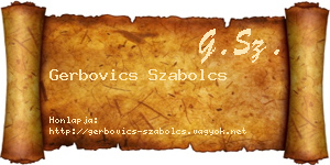 Gerbovics Szabolcs névjegykártya