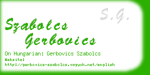 szabolcs gerbovics business card